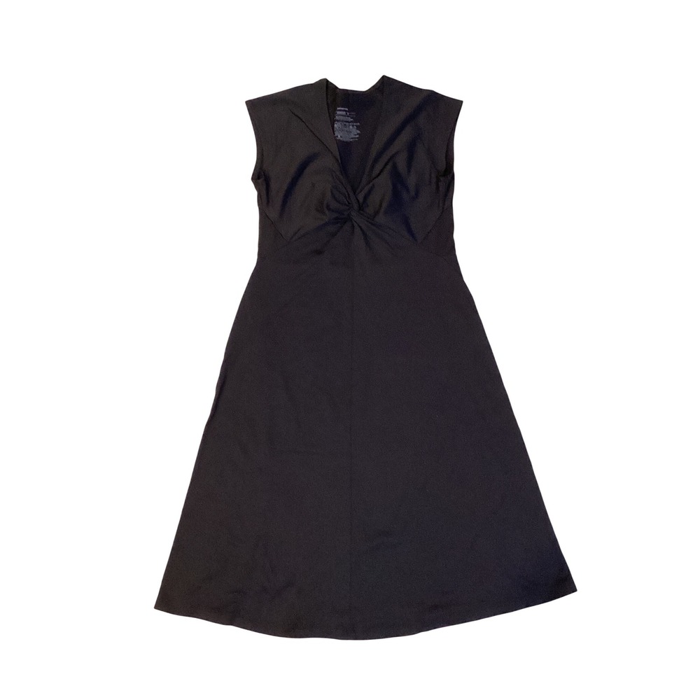 Patagonia Kamala Twist Neck Dress Black Sleeveless A-Line 58729 Medium